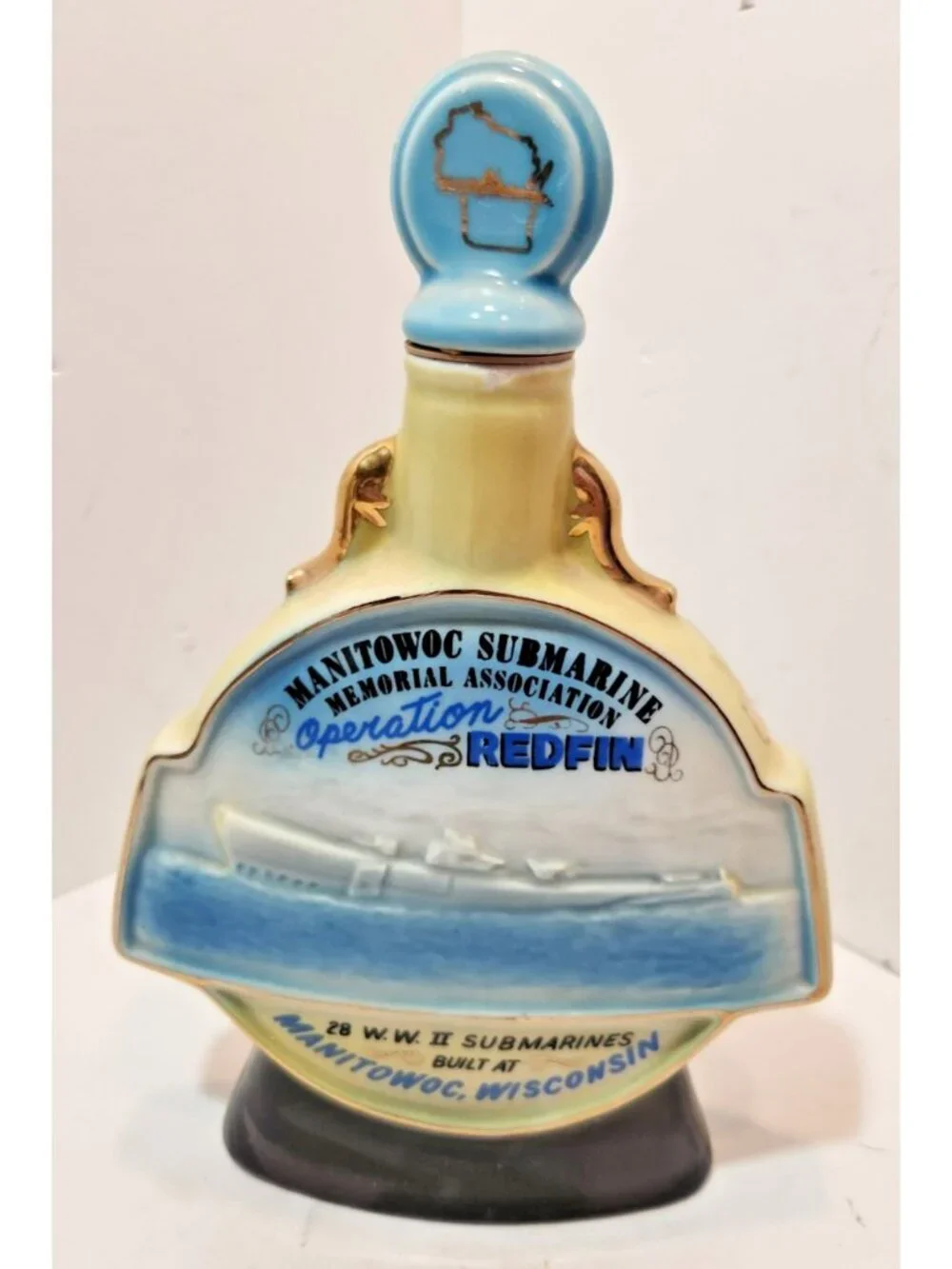 Jim Beam Manitowoc Submarine Operation Redfin Whiskey Decanter 1970 Empty